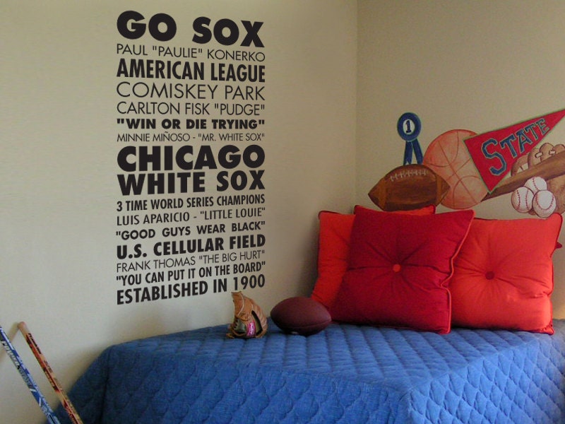 Go Sox, Chicago White Sox Baseball - Sports Subway Art Vinyl Wall Word Decal