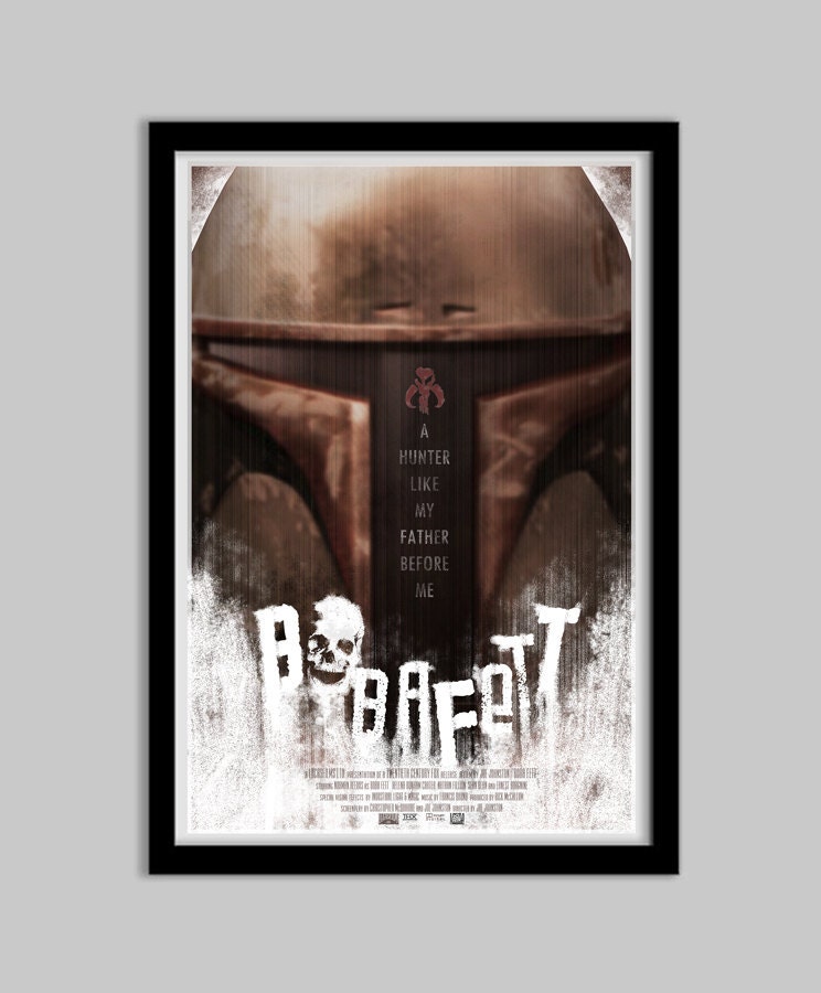 Boba Fett - 12x18 - Movie Poster - star wars, boba fett, movie poster, film, poster, retro, geek