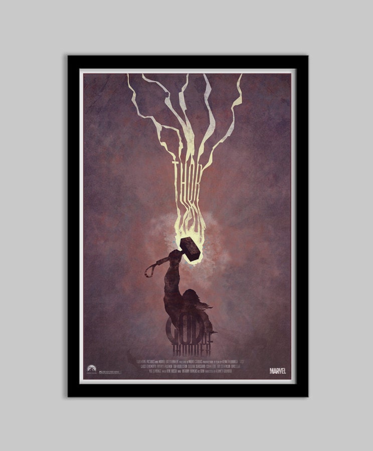 Thor - 12x18 - Movie Poster -thor, the avengers, avengers, movie poster, geek, geekery, comic book, film, poster, art