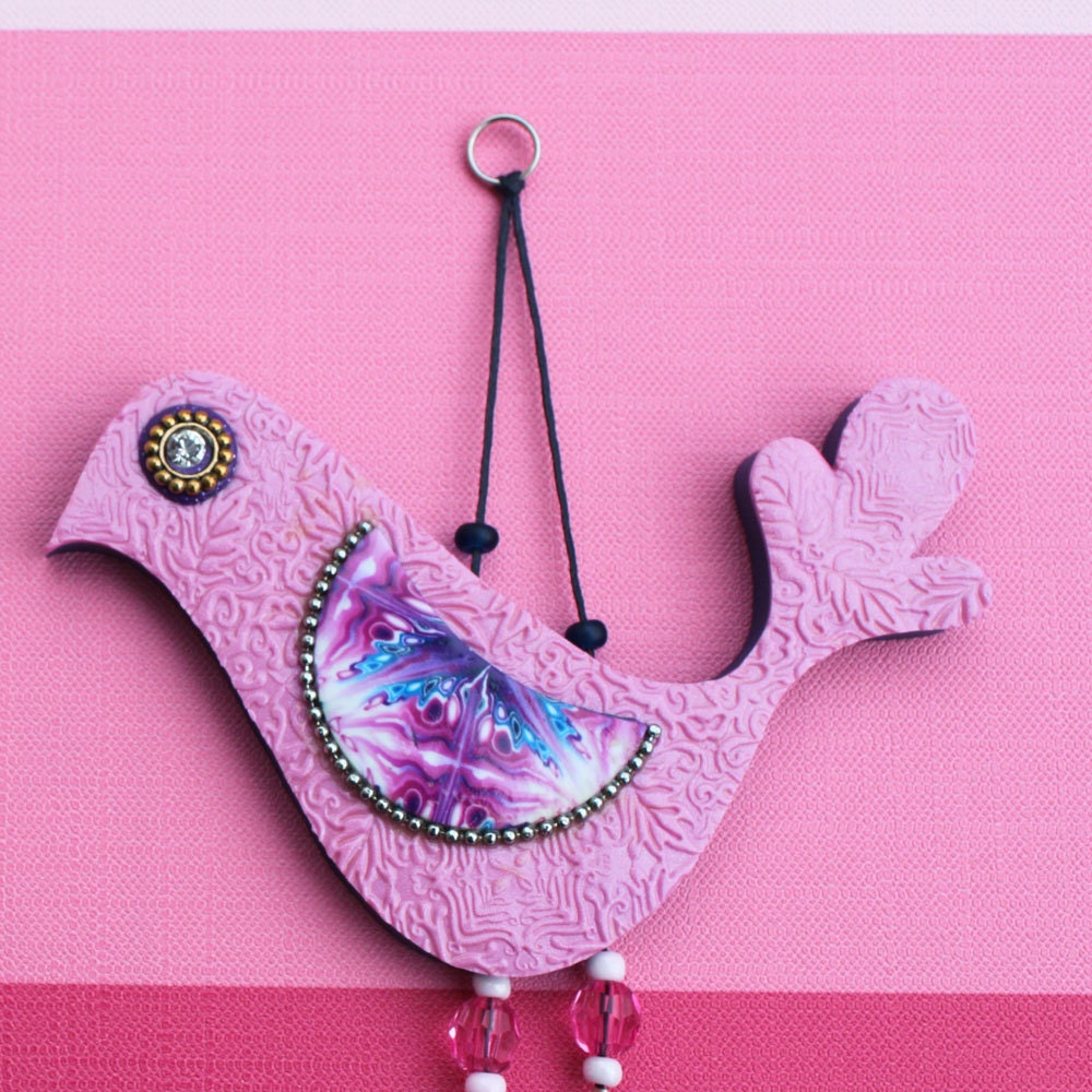 Love birds, Wall decor love birds, Handmade Polymer clay birds, Bird couple in Blue, purple, pink and White, A pair