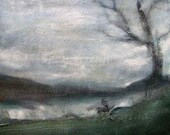 Fine Art, Original painting, Oil painting on canvas, Original Art, Landscape painting, Winter scene, Title:  "Ice Storm "