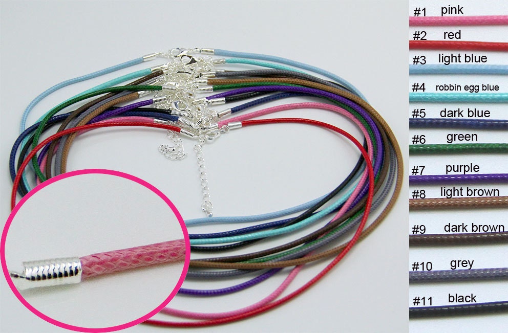 25 PCS Trendy/Custom Made/Nylon Cords/Sterling Silver Plated Clasps/11 Vibrant Colors to Choose from/Registered Mail Shipments/Perfect