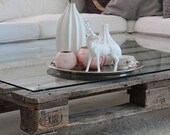 Early Spring SPECIAL. The Erin. Custom (made to order) Weathered Garden Coffee Table. Reclaimed pallet wood. Glass not included..