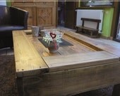 The Dakota. Custom (made to order) Light Stained Coffee Table. Made of reclaimed pallet wood. Free Shipping.