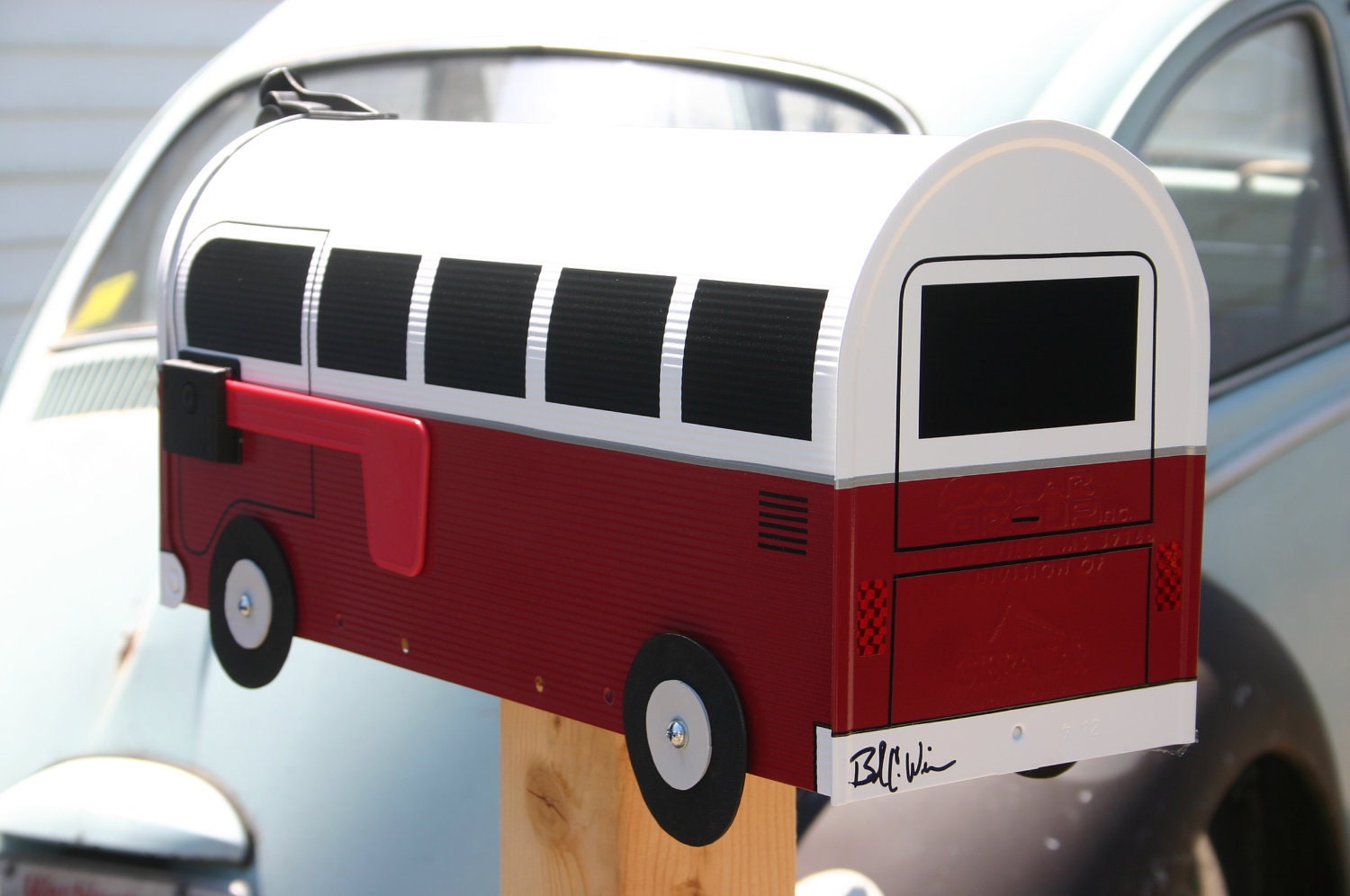 Red Volkswagen Bus Mailbox by TheBusBox Custom made VW - Choose your color - SplitBusBox