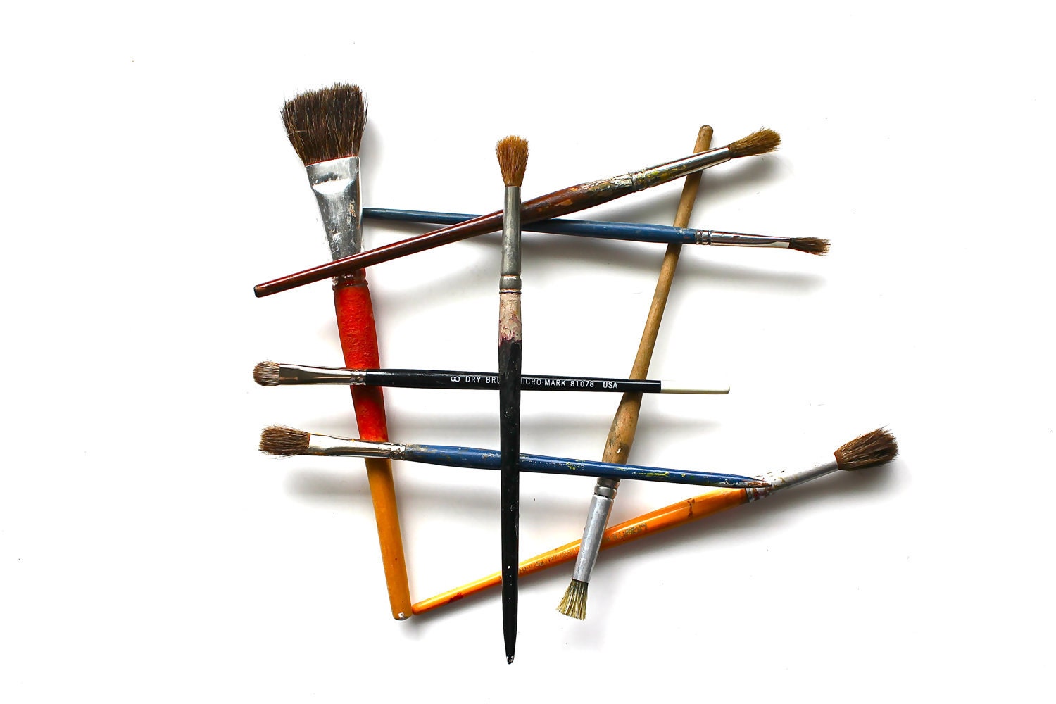 Quit Lying Around - 5x7 Print Vintage Paintbrushes Fine Art Photograph