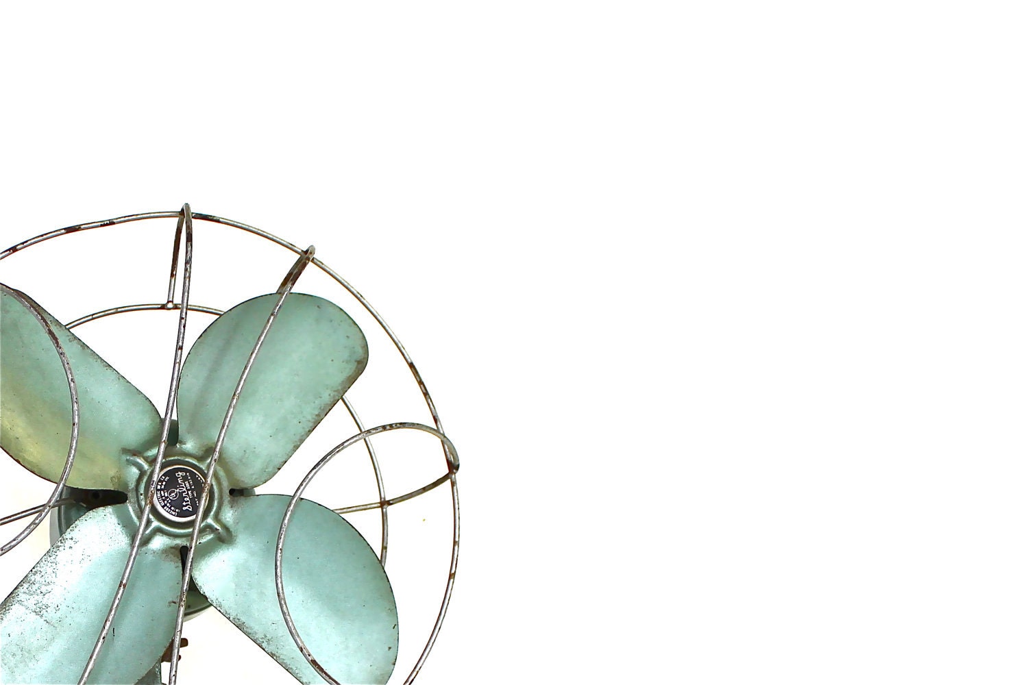Cool Off - 5x7 Print Vintage Sterling Mint Green Industrial Fan Fine Art Photograph - Grayed Jade