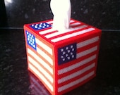American Flag Tissue Box Cover