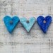 Colorful heart magnets set of 3, Valentine Day decor, Valentine gift  dots & stripes red white blue