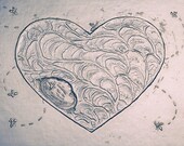 hornet's nest - original foil embossed print by Carrie Lingscheit