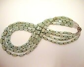 Amazonite Gemstone Necklace, Seafoam Green Necklace, Multi-Strand Statement Necklace