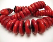 Red and Black Coral Necklace, Howlite Gemstone Necklace, Chunky Beaded Necklace