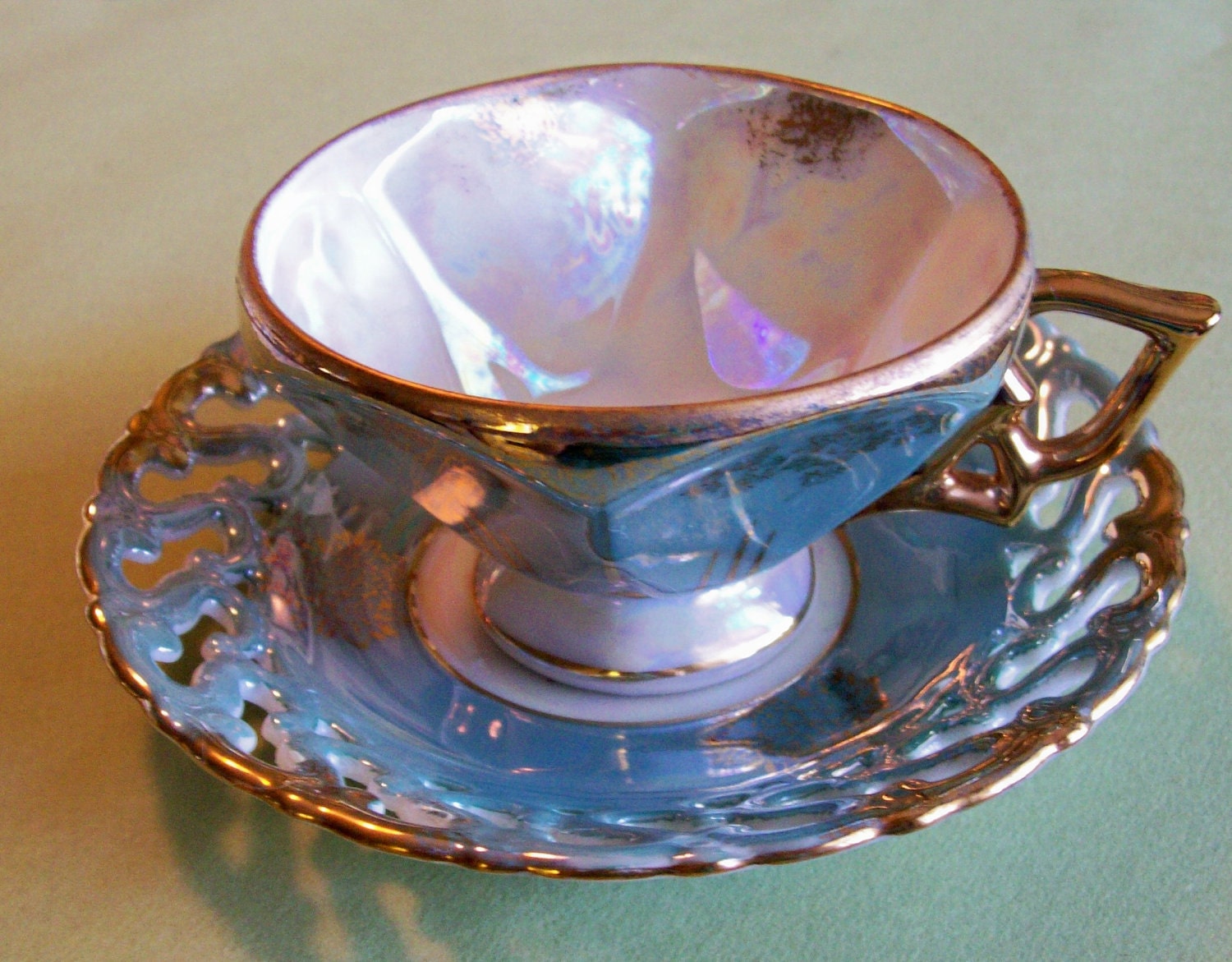 Nippon Yoko Boeki Co. Iridescent Six Sided Cup and by CoCosKloset