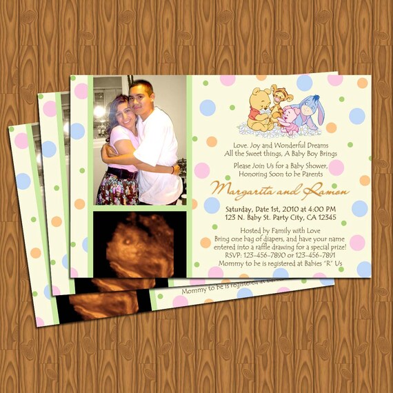 Baby Winnie the Pooh Baby Shower Invitations DIY Printable