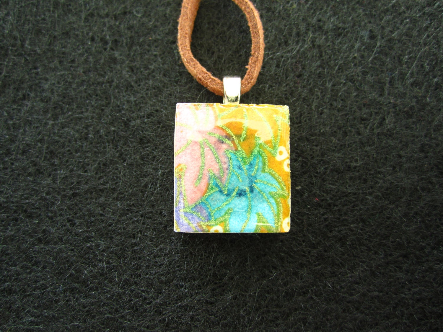 Scrabble piece necklace