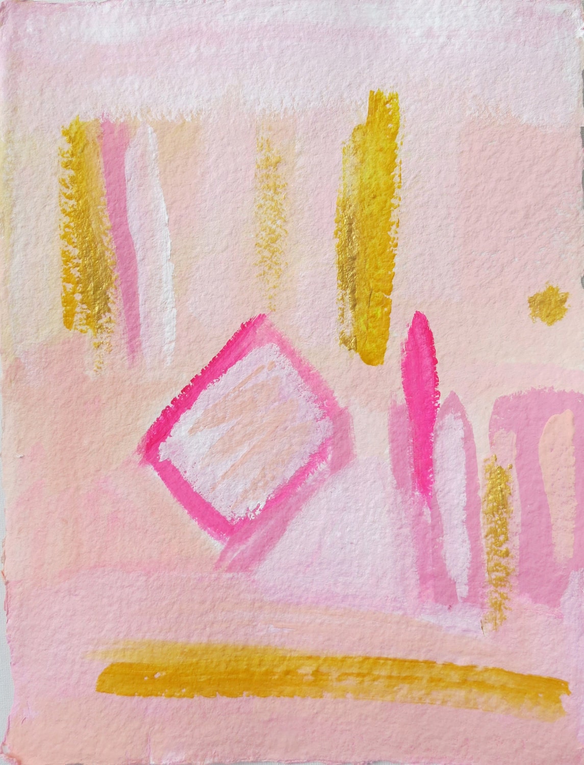 Dior and Warhol Summer Cocktails Inspired Gouache and Acrylic Abstract Painting