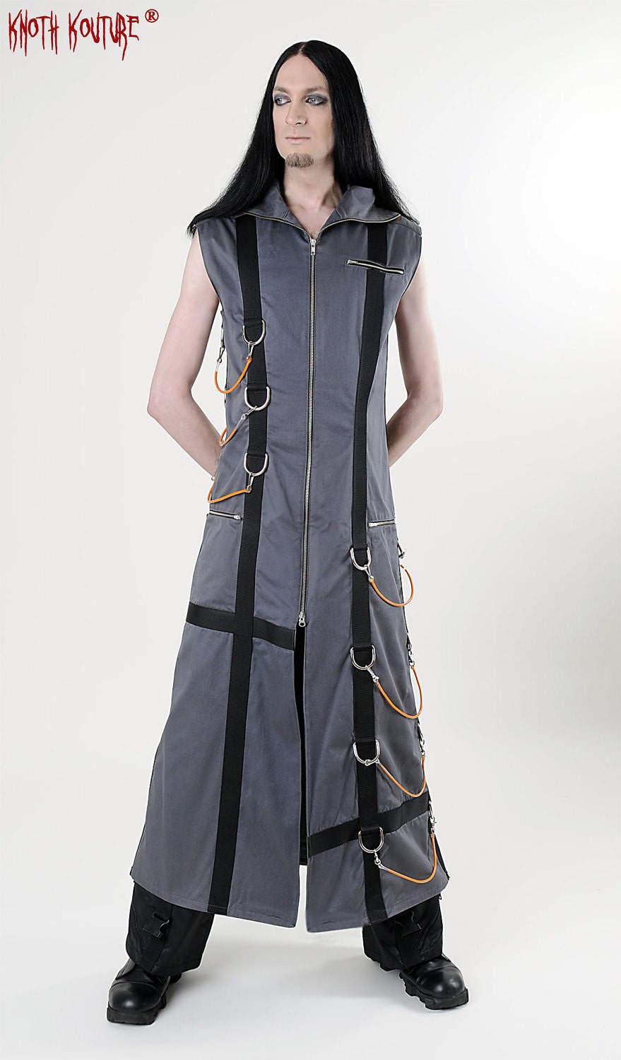 Sleeveless denim coat for men one- off