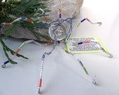 Cute & Quirky, Beaded Christmas Octopus Ornament -- Clear/Blue/Green/Blue/Orange