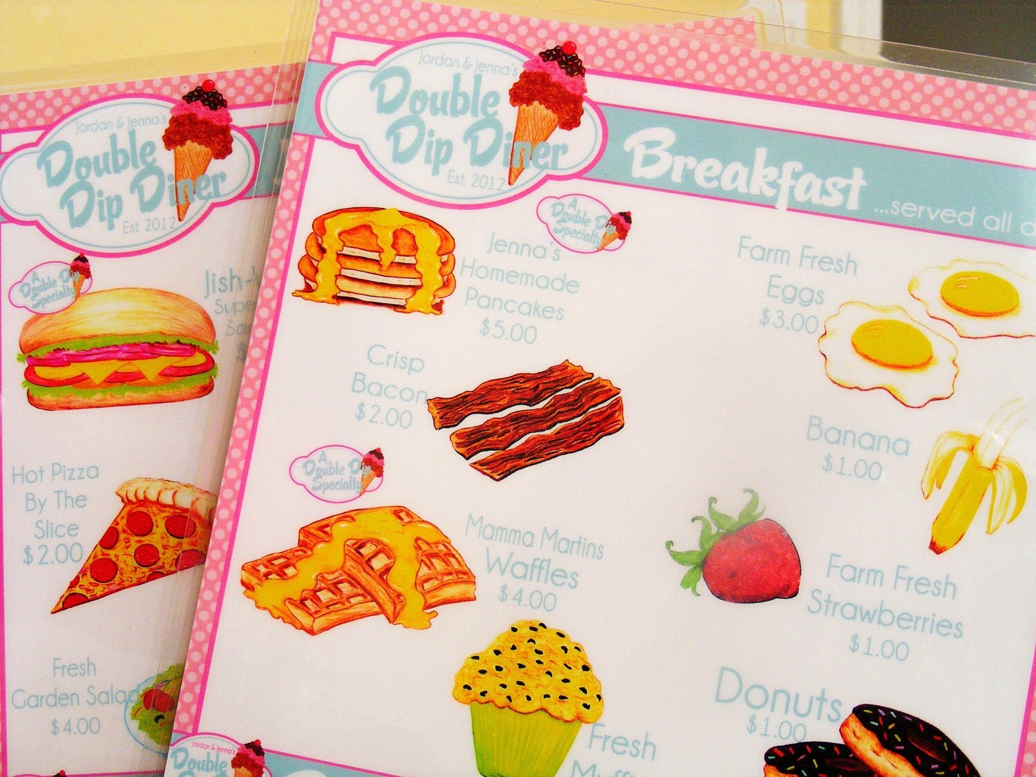 Retro Diner Menus