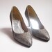 Silver/glittery stilettos, late 1980's, size 4, M&S own label St Michaels, perfect condition