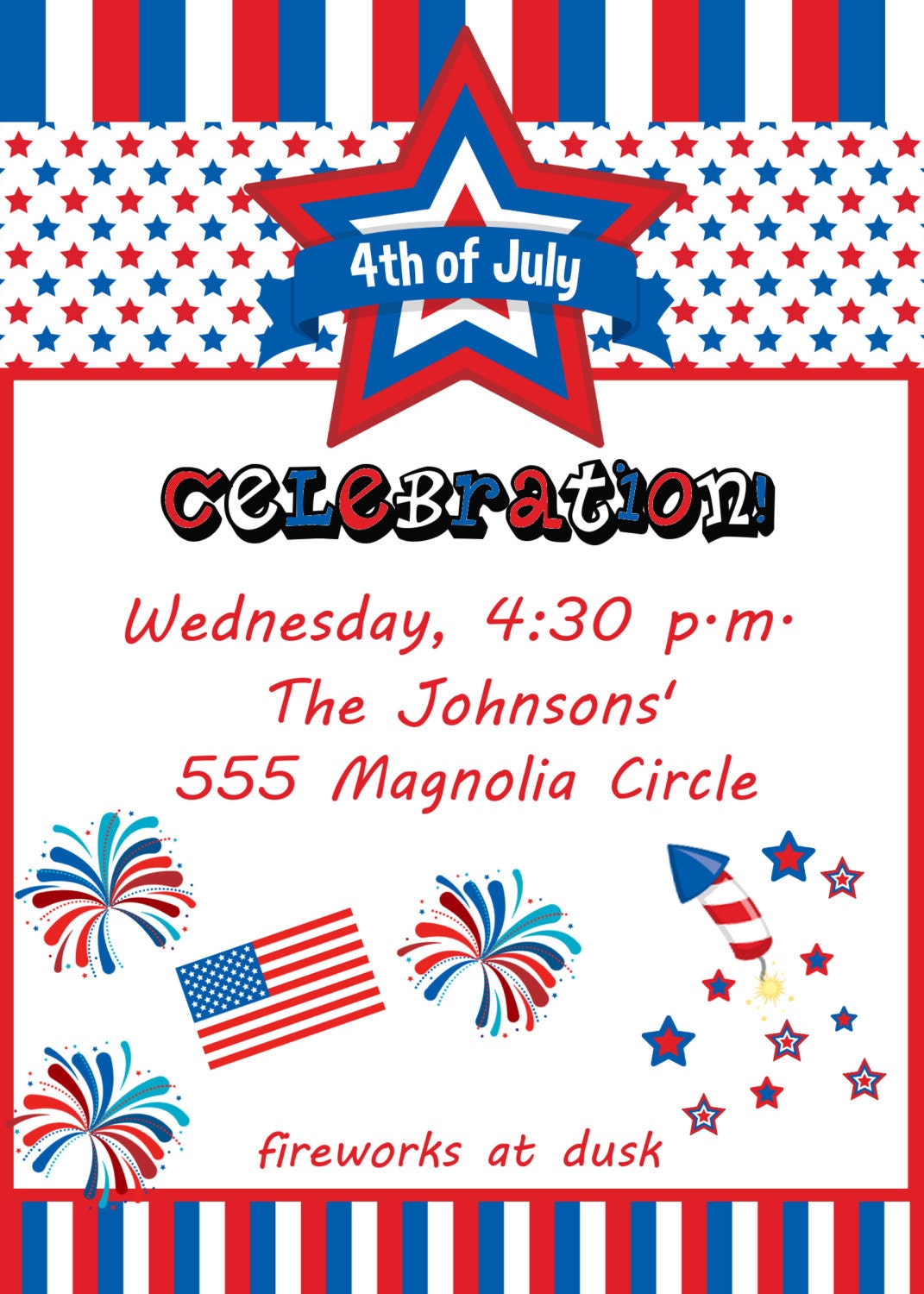 July 4th Celebration Invitation