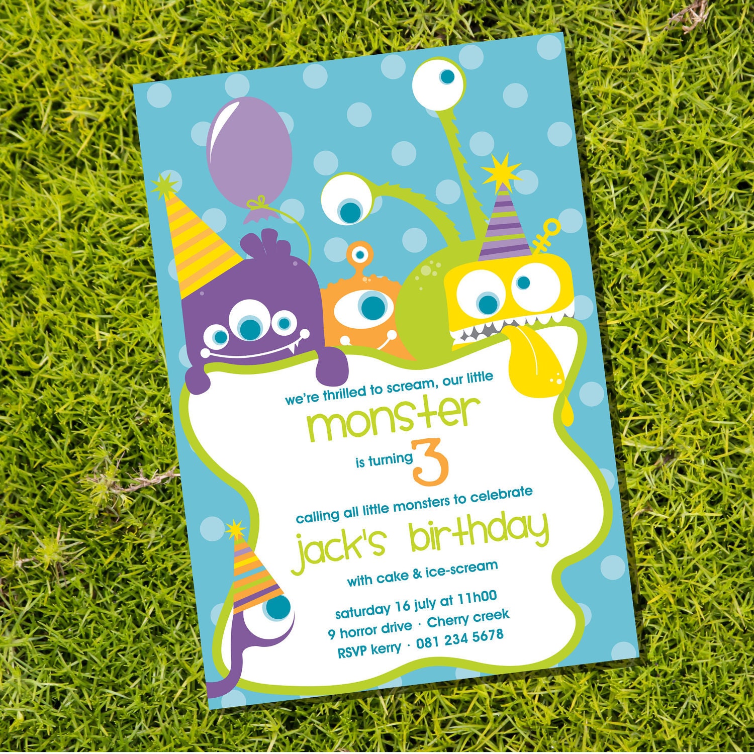 Monster Party Theme Collection - Instantly Downloadable and Editable File - Personalize at home with Adobe Reader