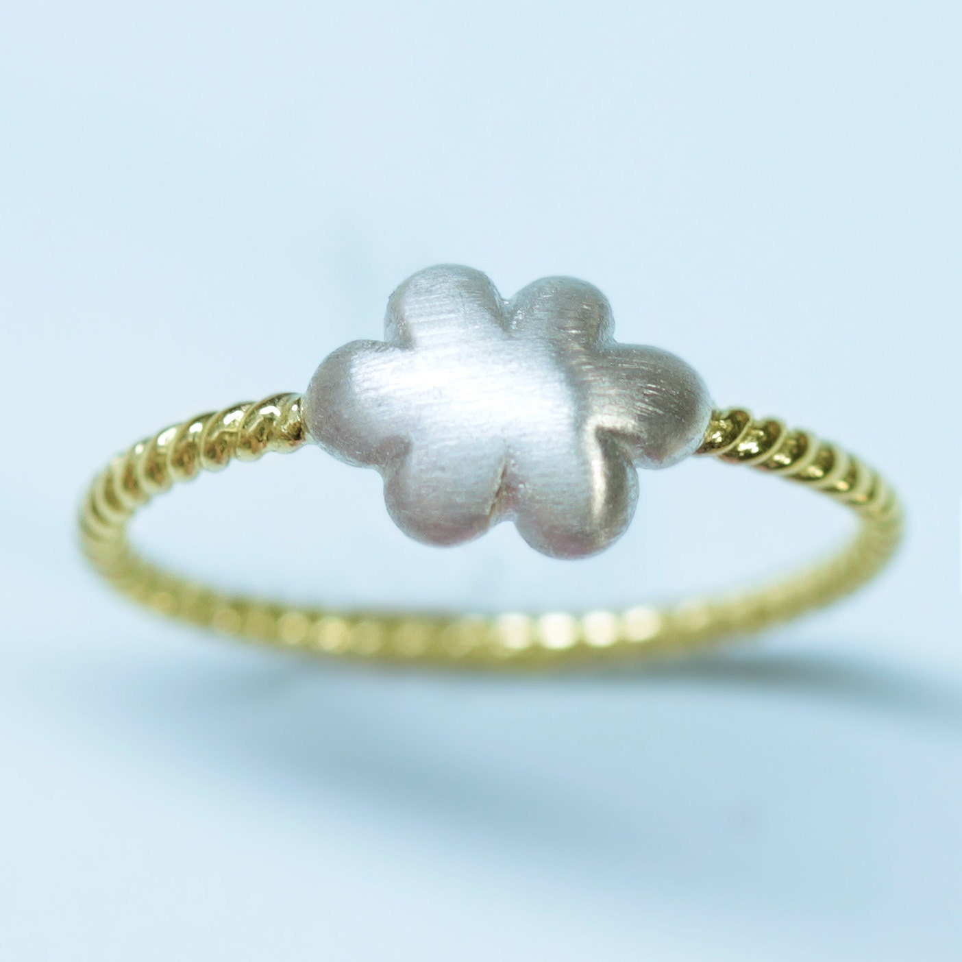 Cloud Ring in 14K gold and silver
