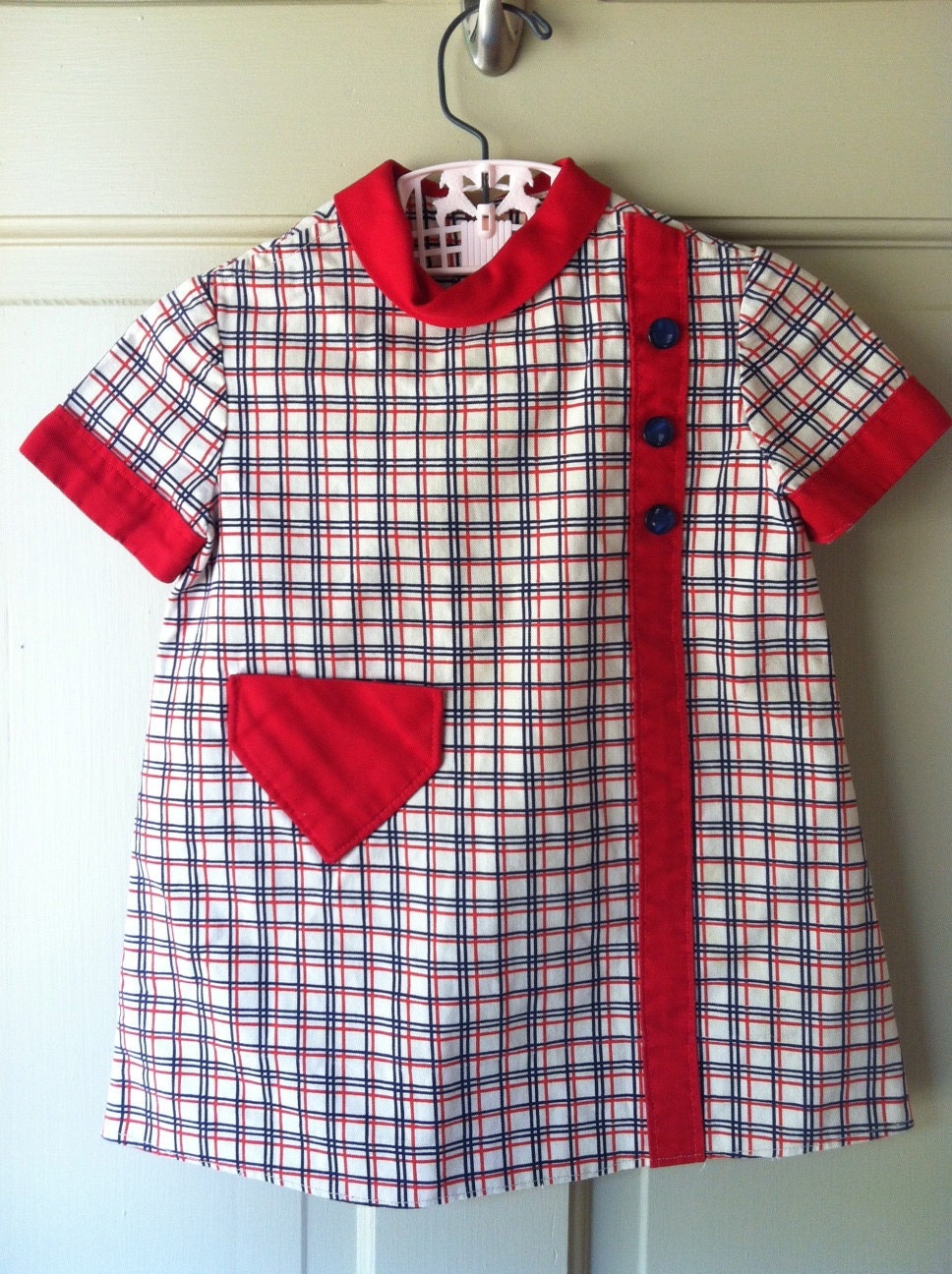 Vintage Baby Toddler Girl's Mod Shift Dress 60's