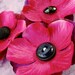 RESERVED FOR ERIKA Fuchsia Hair Clip Flowers, Anemone Hair Accessory, Vintage Buttons, Set of 3, Small Hair Flowers  - "Ain't We Got Fun"