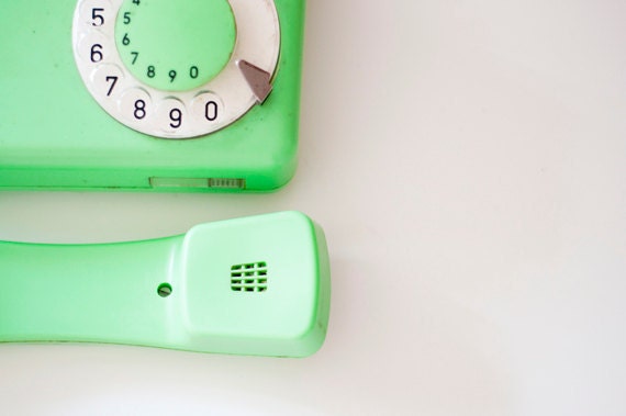 Vintage Rotary phone - Mint green - Vintage Home Decor