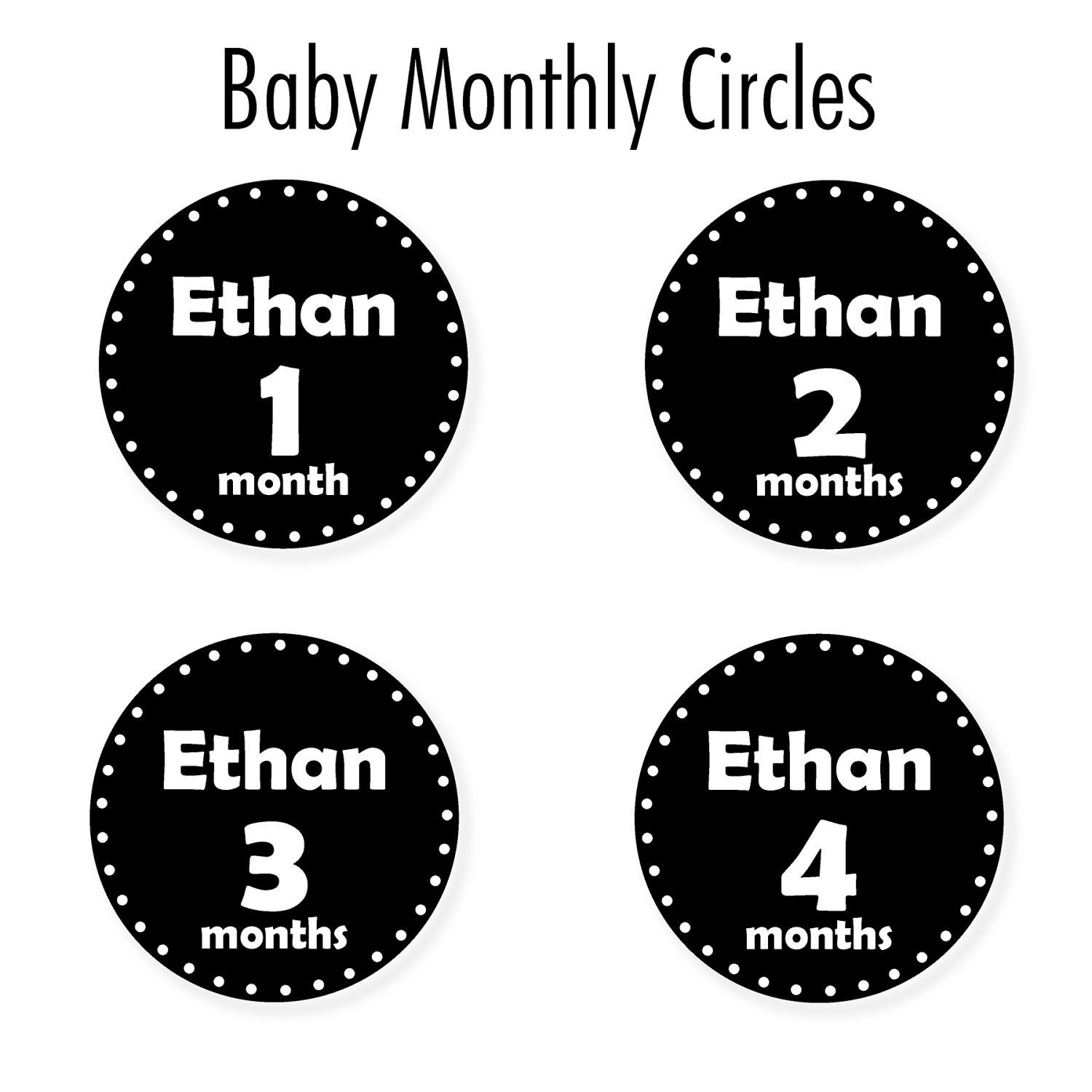 Baby Monthly Circles: Classic Black and White Il_570xn