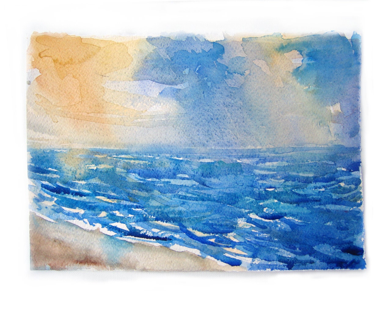 Watercolor painting-Watercolor art-Seascape painting by watercolors
