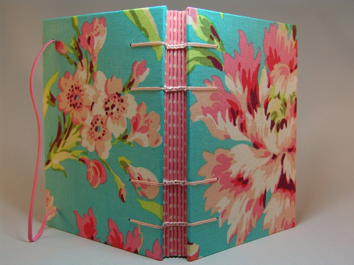 Handmade Fabric Journal - Coptic Stitched - Summer
