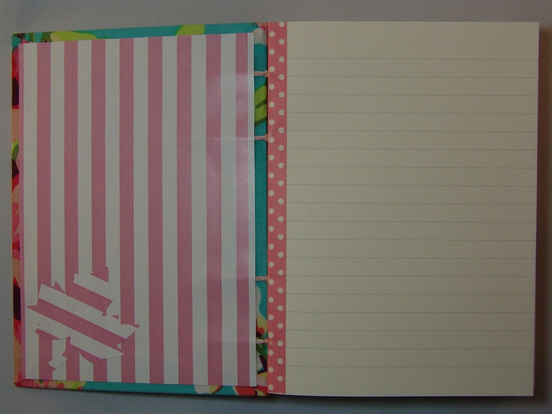 Handmade Fabric Journal - Coptic Stitched - Summer