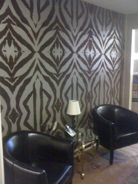 Zebra Stencil Set (2 very large stencils) - 15" x 29" - A lifesize scale zebra pattern stencil.