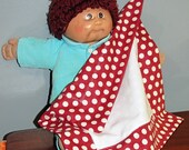 Mini Red and Cream dots Receiving Blanket 14" square