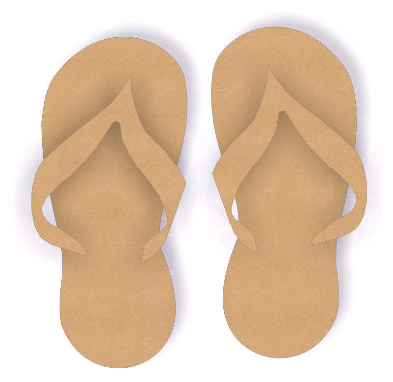 Items similar to Two Pairs of Multi Layer Flip Flops Wood Cutout Shapes