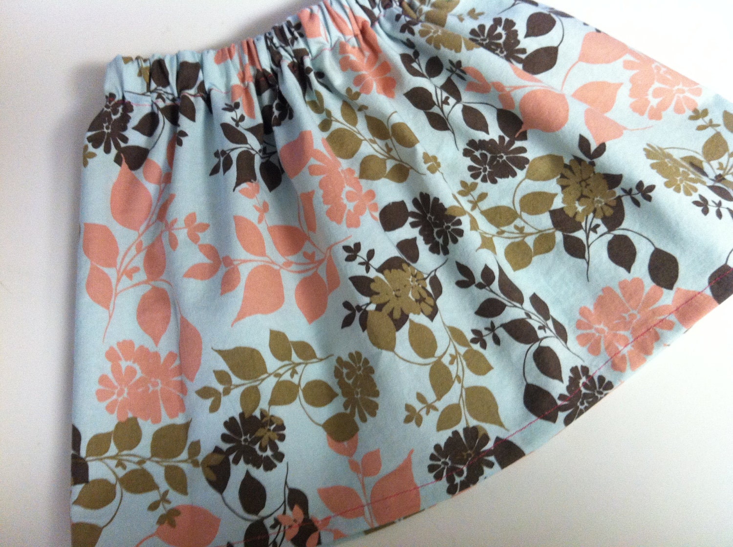 Pink, Olive Brown Floral Skirt 24 Month/2T