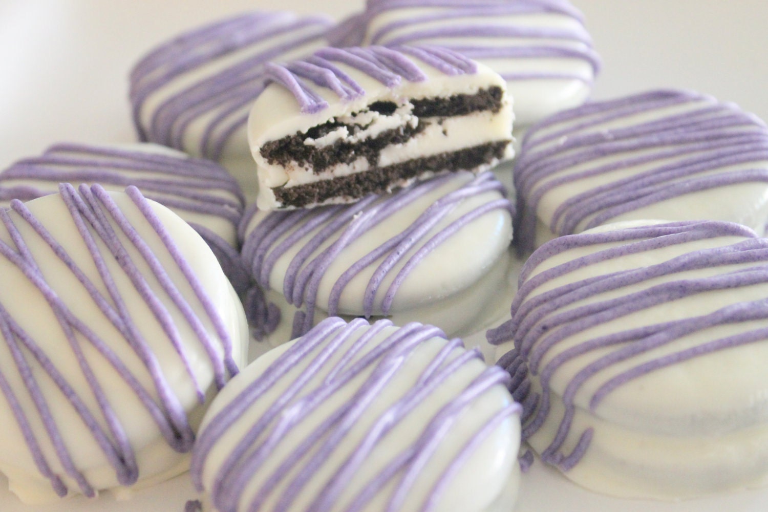 Items similar to Purple and White Chocolate Covered Oreos Birthday
