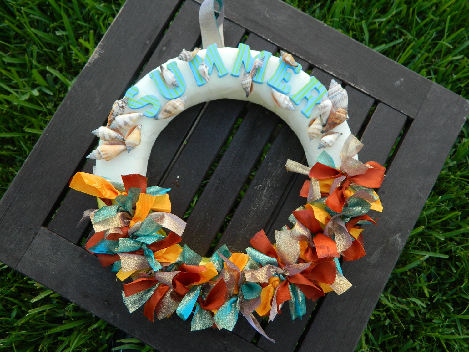 Summer Seashell Beach Shore 14" Door Wreath Il_170x135