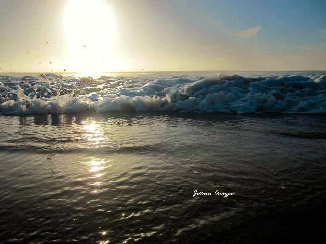 Waves and Sunset at Pismo Beach California