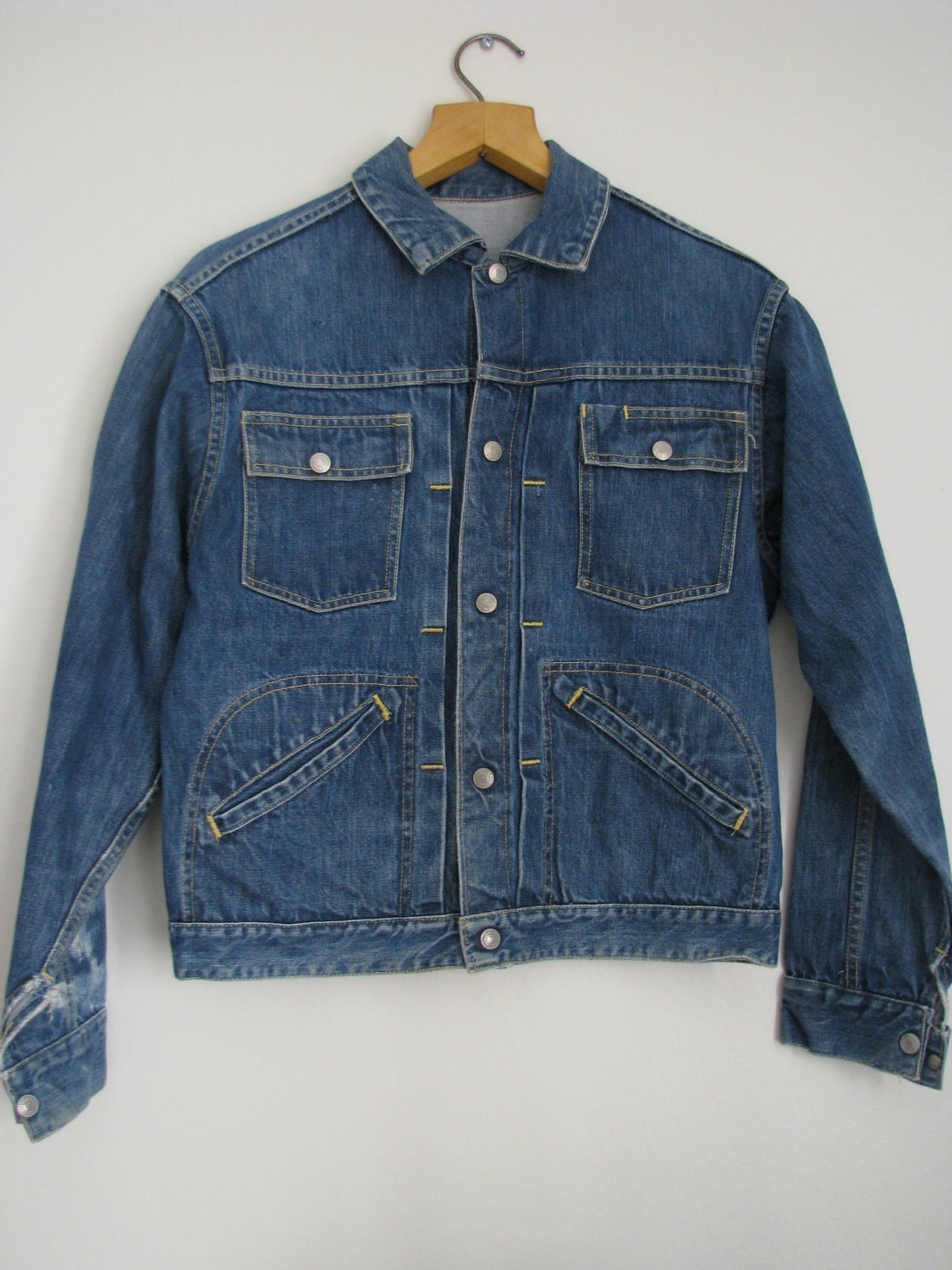50s Denim Jacket by J. C. Penneys Foremost, Men M Women L // Vintage Denim Jacket // Blue Jean Jacket