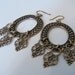 Deadstock Kalevala Koru Pendant of Lapland Huge Bronze Earrings // Vintage Earrings