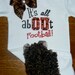 Its All AbOUt Football - Applique Ruffle Butt Onesie, Bow and Leg Warmer Set