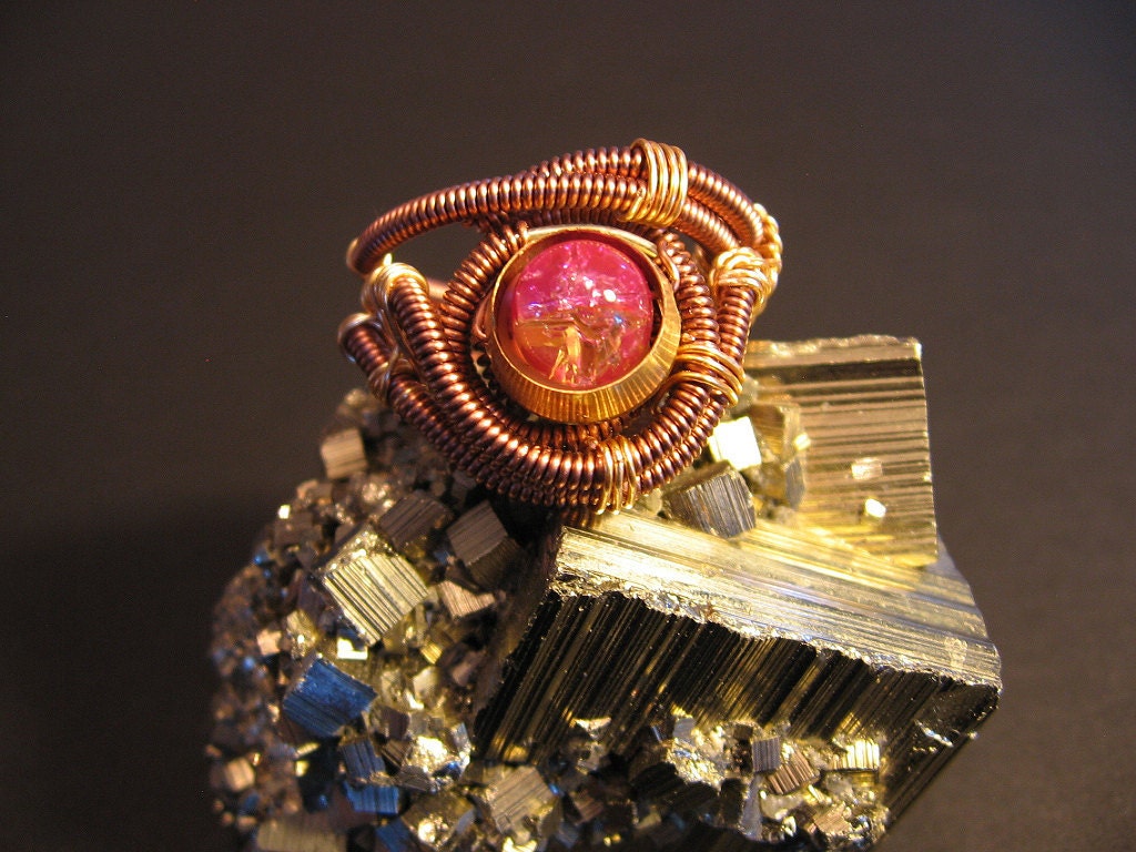 Steampunk Ring - Custom Unisex Wire Wrap - Copper