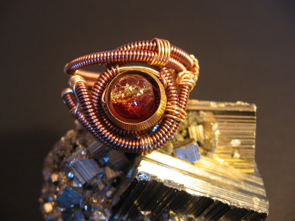 Steampunk Ring - Custom Unisex Wire Wrap - Copper