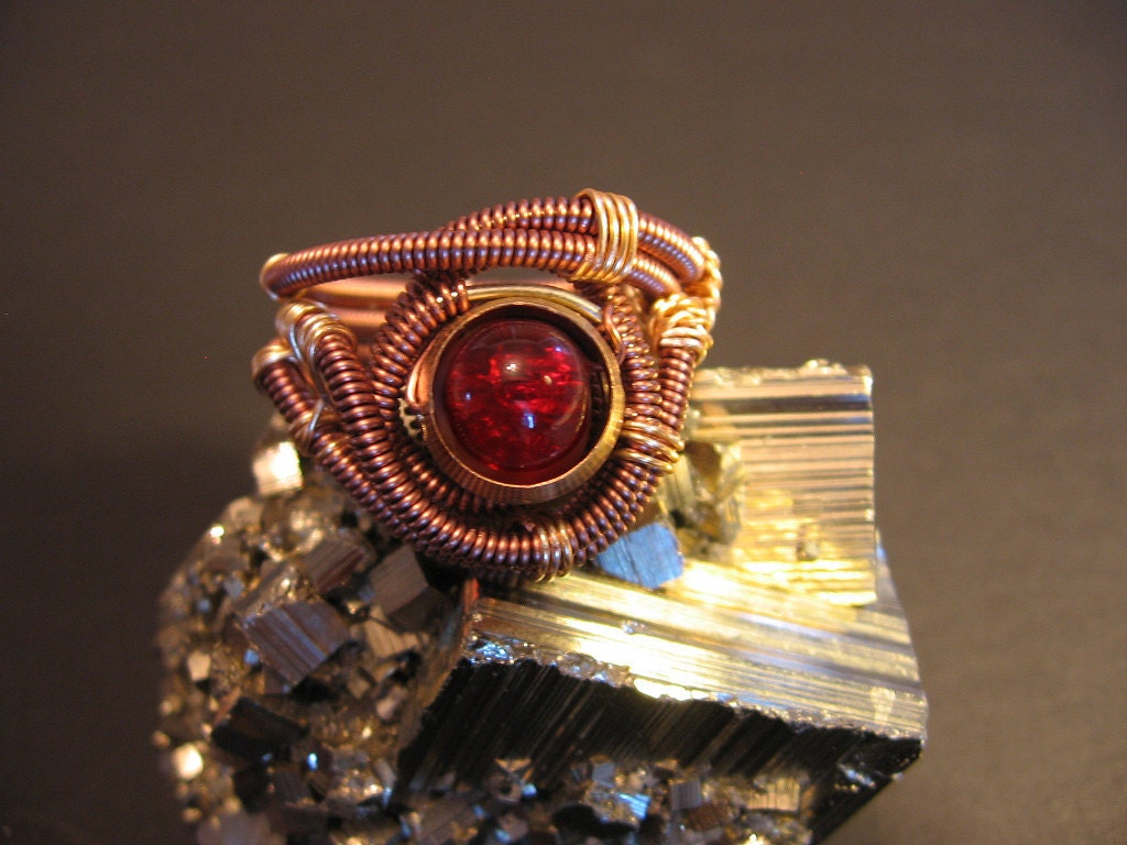 Steampunk Ring - Custom Unisex Wire Wrap - Copper