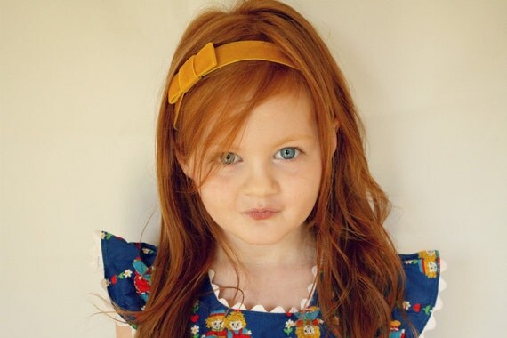 Little Joan - Mustard Yellow Velvet Headband