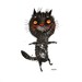 The dancing black cat, original painting by ozozo