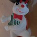 Vintage LADYBUG SNOWMAN Christmas Tree Ornament..UNIQUE..Flocked/Plastic